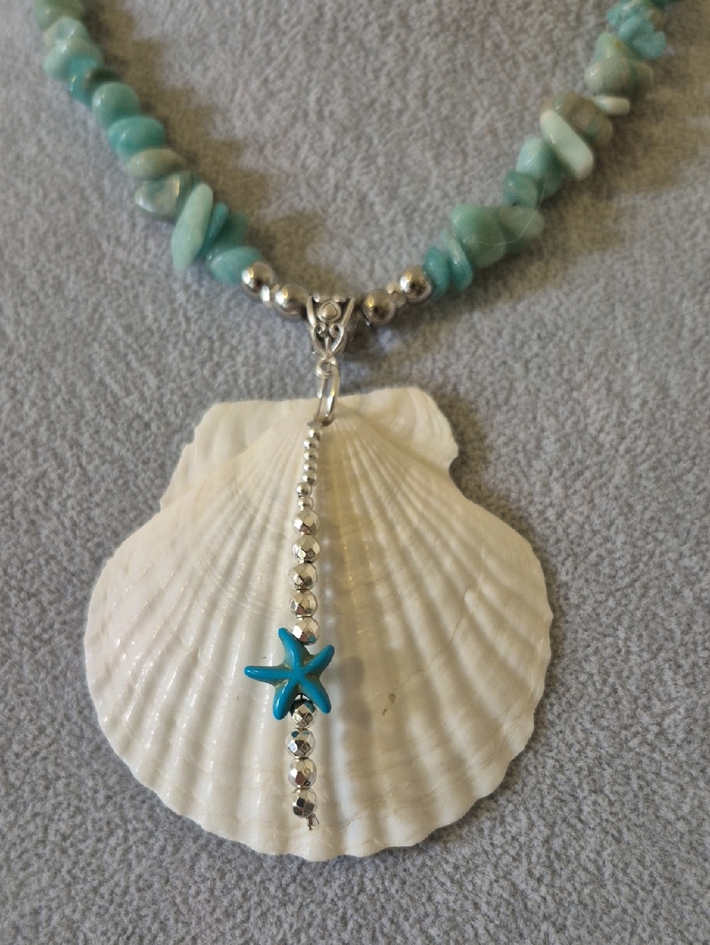 Amazonite & Shell 3 Piece Jewelry Set - Picture 2 of 7